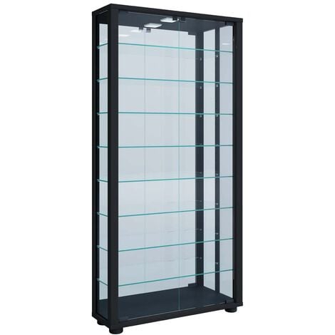 EBUY24 LumoMaxi citrine avec miroir 2 portes en verre noir.