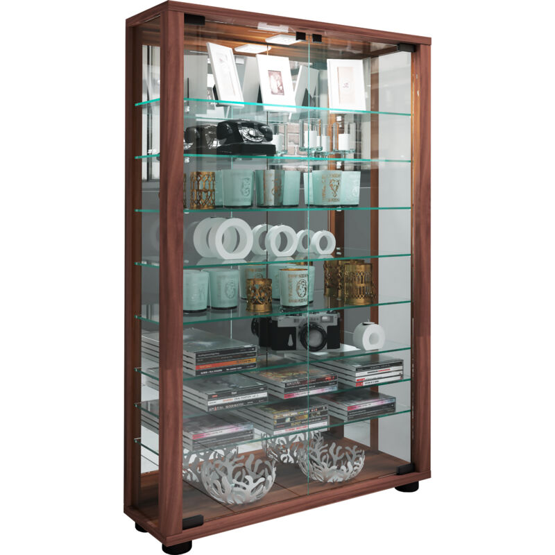 Ebuy24 Glas Stand Vitrine Lumo Mini Spiegel