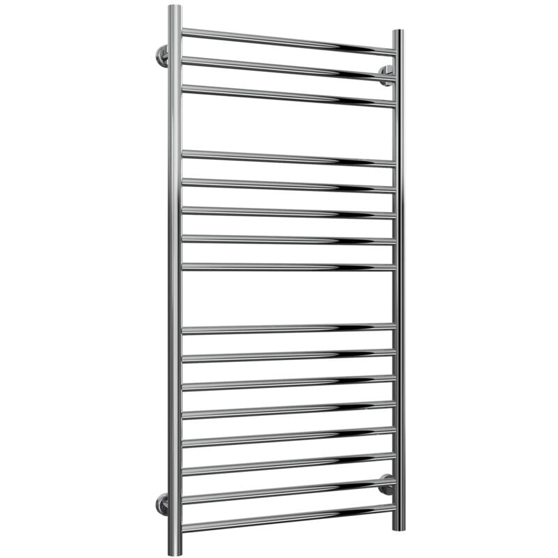 Reina - Luna Straight Heated Towel Rail 1200mm h x 600mm w Stainless Steel