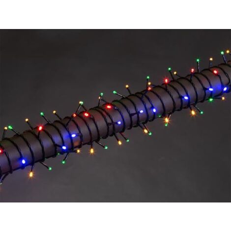 Luna LED - 12 m - 160 LEDs - mehrfarbig - grünes Kabel - Modulator - 24 V