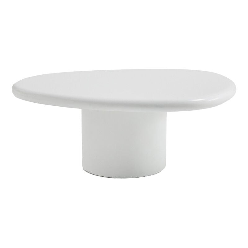 Drawer - Table basse organique en fibre de ciment L80cm - Blanc - luna