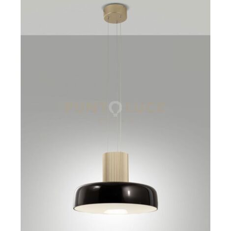 LUNAR SOSPENSIONE NERA 1 LUCE A LED CCT 2700K - 3000K - 4000K- 26W - 3150 lm DIMMERABILE