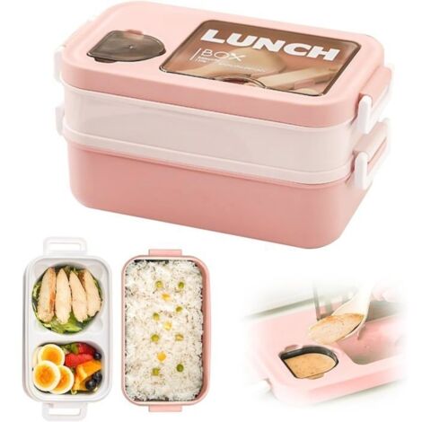 Lunch Box 2 Layers - Porte-déjeuner Umami Avec Bocaux De Sauce Et Ustensiles - Bento Box Chauffable
