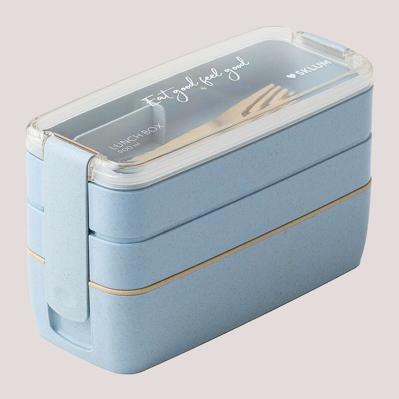 Lunch Box avec Couverts (900 ml) Suaret Sklum Bleu océanique - Bleu océanique