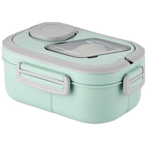 Lunch Box Bento, Lunch Box per Bambini e Adulti, Scatola da 1200 ml con 3 Scomparti, Lunch Box a Prova di Perdite, per Lavastoviglie, Picnic Scolastico (Verde)