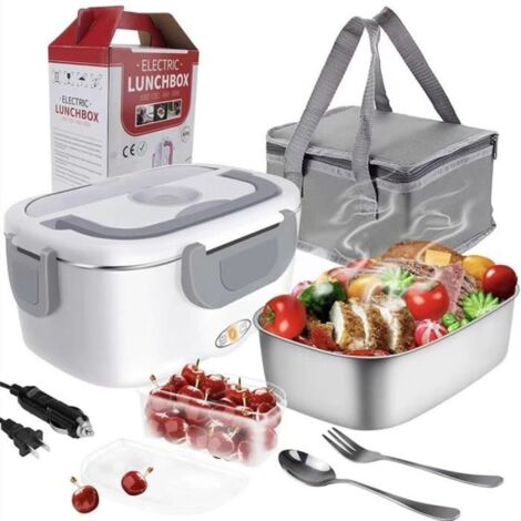 Lunch Box Chauffant Electrique - Non spécifié - 3 en 1 - Acier Inoxydable - 12V 24V 220V - Sac Inclus