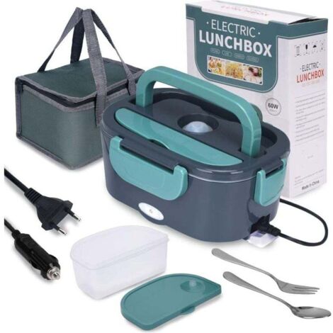Lunch Box Chauffante, 3 en 1 Boite Chauffante Repas(12V / 24V / 220V), 1.5L Portable Gamelle Chauffante, 60W Boite a Repas Chauffante pour Voiture, Camion, Maison ou Camping