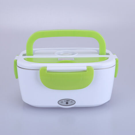 Lunch Box Chauffante Électrique 2 en 1 pour Voiture/Camion et Bureau 220V & 12V 40W, Gamelle Chauffante Acier Inoxydable 1.5L Sans couteau ni fourchette
