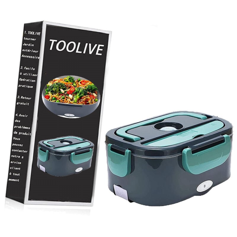 Bluedeer - Lunch Box Chauffante Electrique Gamelle Chauffante 1.5 l Boîte Chauffante Repas en Acier Inoxydable 3 en 1 Lunchbox Isotherme 12V 24V 220V