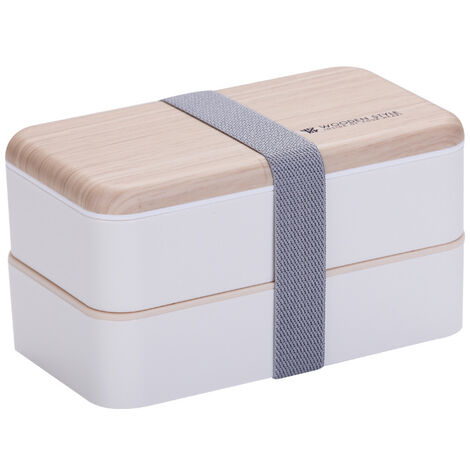 Lunch Box, Homme/Femme, Boîte Bento Japonaise Hermétique 2 Étages, Micro-Ondes & Lave-Vaisselle, Zéro Déchet, sans BPA