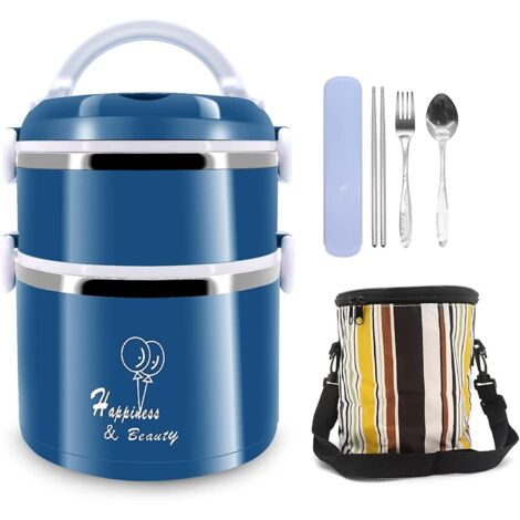 lunch Box Isotherme,boite Repas Avec Sac  Lunch Isotherme,couvert Lunchbox Compartimente,bento Box Inox,boite Qui Garde Repas Chaud Pour Adultes,