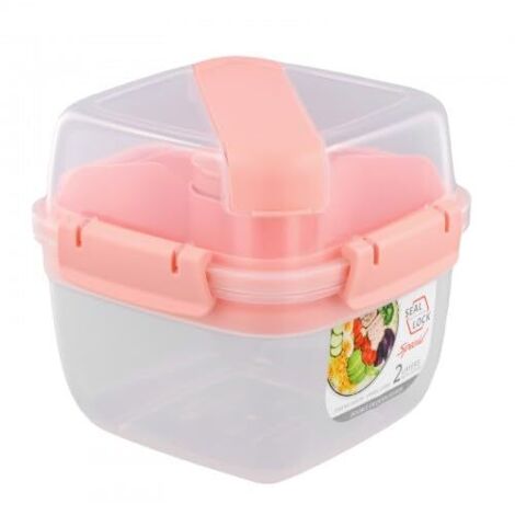 Lunch Box, Lunch Box in plastica, Lunch Box da 1400 ML, con scomparti, senza BPA, forchetta e cucchiaio per picnic, lavoro