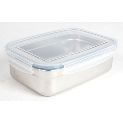 Lunchbox Edelstahl Klickverschlussdeckel 1,25 L Dosen Behälter Frischhalten Obst