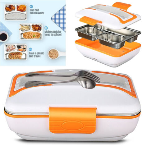 Lunchbox électrique Chauffe Aliments 3 Compartiments +posate 40w