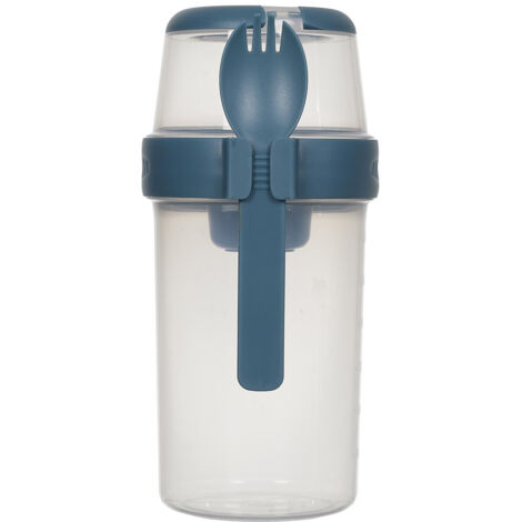 Lunchbox mit 3 Fächern 1L blau mit Löffel/Gabel