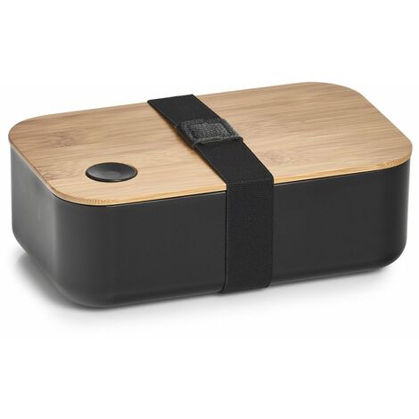 Lunchbox mit Fach, 19 x 12 x 7 cm, schwarz, ZELLER - ZELLER