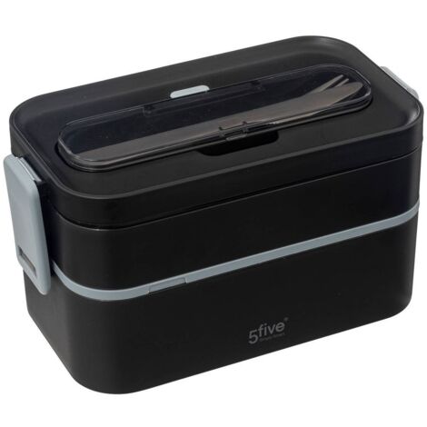 Lunchbox mit zwei fächern und besteck  - 5five