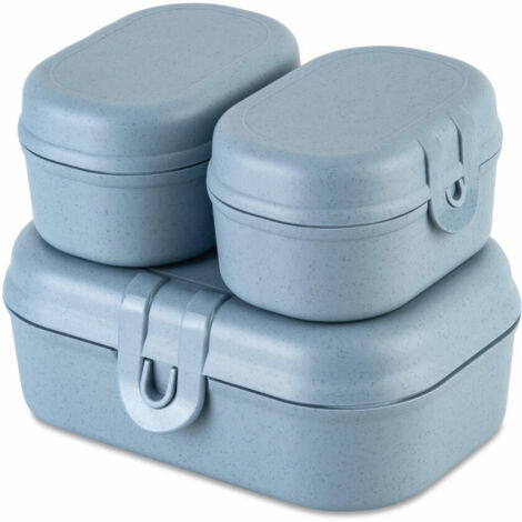 Lunchbox Pascal Mini 10,8 x 6 x 15,1 cm (B x H x L) 3-teiliges -Set Kunststoff blau