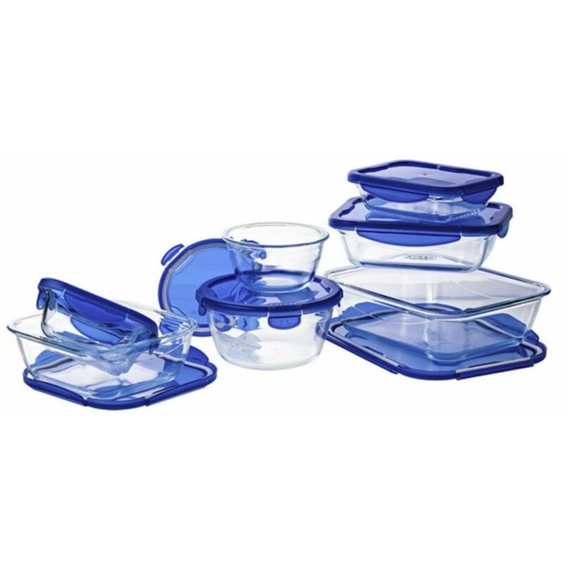 Lunchbox-set Pyrex Cook & Go Blau Durchsichtig