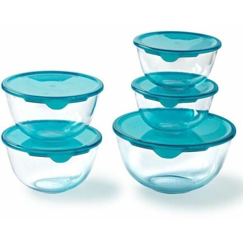 Lunchbox-set Pyrex Durchsichtig Türkis 5 Stücke