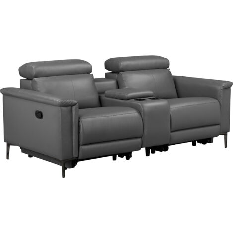 Lund-Fauteuil inclinable double avec fonction manuelle en PU gris