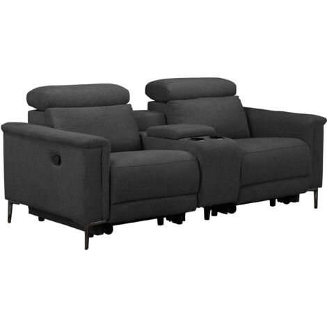 Lund-Fauteuil inclinable double avec fonction manuelle en tissu anthracite