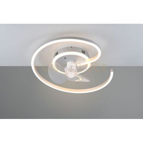 LUNDQVIST PLAFONIERA LED 2.700 - 6.500 K 3800LM 32W CON VENTILATORE A SPIRALE TITANIO CON VENTOLA CON FUNZIONE INVERSIONE ROTAZIONE X FUNZIONE INVERNALE CON TELECOMANDO MULTIFUNZIONE REGOLAZIONE INTEN