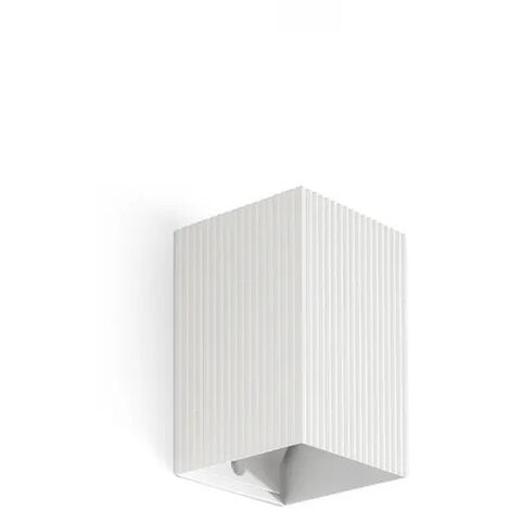 LUNE aplique cuadrado de pared blanco estriado con interruptor 40534
