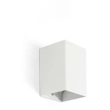 LUNE aplique cuadrado de pared blanco liso con interruptor 40530