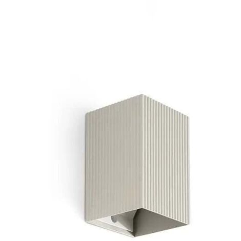 LUNE aplique cuadrado de pared gris estriado con interruptor 40536