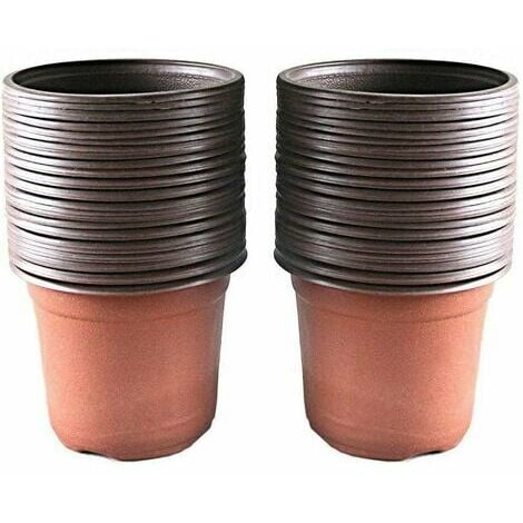 lune-Lot de 100 Pots en Plastique pour semis et Plant, 10 cm