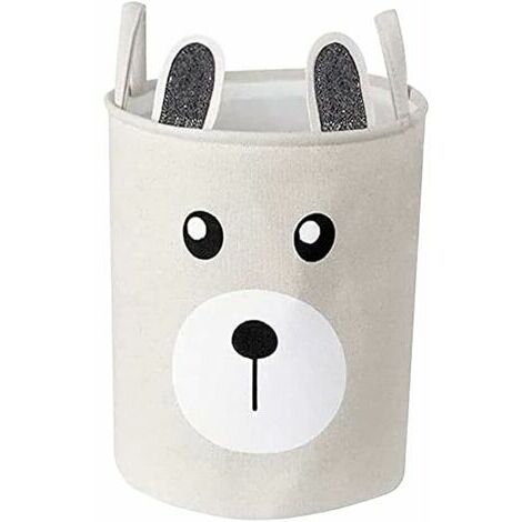 lune-Panier à Linge Rangement Enfant avec Poignées, Pliable Grand Panier à Linge en Toile et en Lin, pour Ranger Le Linge et Les Jouets des Enfants