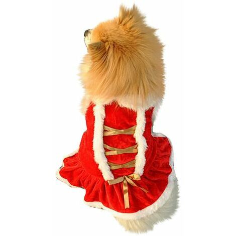 lune-Vêtements pour animaux de compagnie Modèles Noël Robe classique Robe rouge