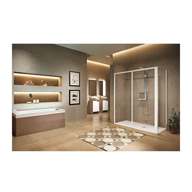 Novellini - Porte de douche 2 vantaux dont 1 coulissant Lunes 2.0 2P