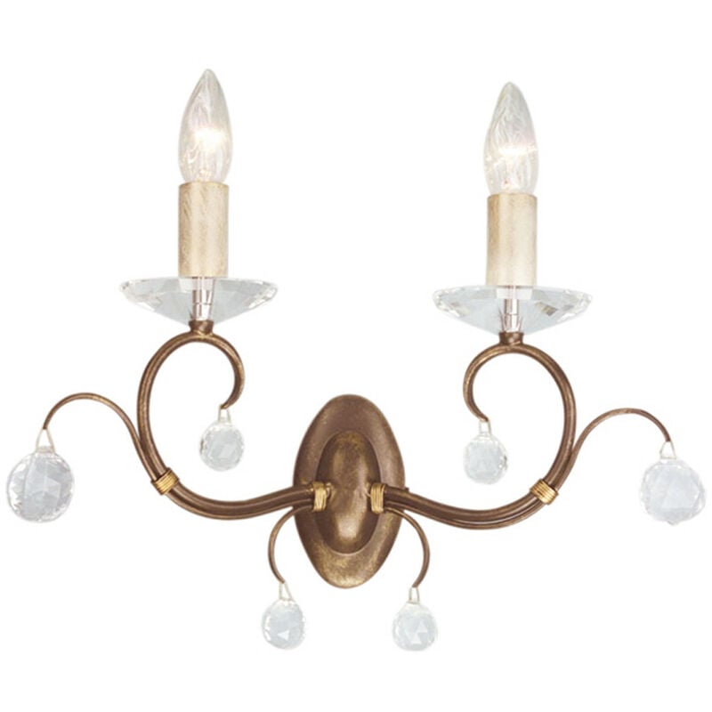 Lunetta - 2 Light Indoor Candle Wall Light Bronze Patina, E14 - Elstead