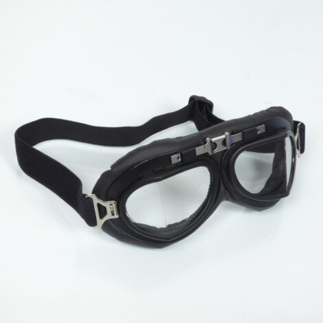 Lunette aviateur chromé et noir look rétro vintage pour casque