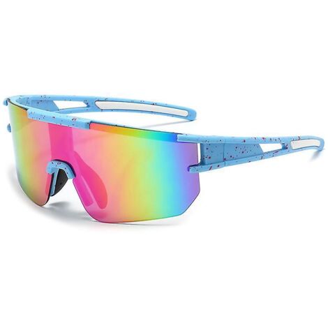 lunette De Cyclisme Polarises-bleu Clair, Lunette Velo Route, Lunette Sport Homme Femme, Coupe Vent Et Anti Bue Anti Uv 400, Pour Course Pied, Cy