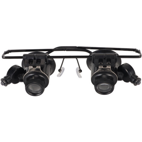 Lunette de grossissement 20X avec éclairage LED pour réparation de montres et bijoux, outil d'évaluation pour horlogers, loupe binoculaire.
