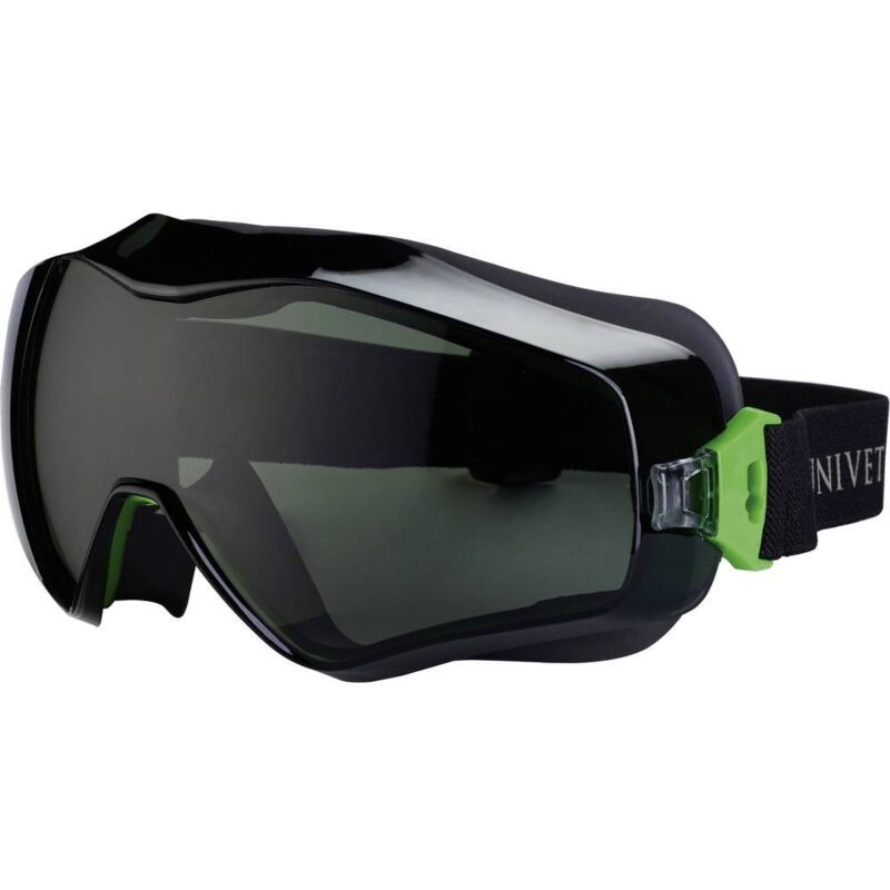 Univet 6X3 6X3-00-05 Lunettes intégrales avec protection anti-buée, avec protection UV noir, vert EN 166, EN 170, EN 17