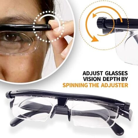 Lunettes à Mise au Point Réglable pour Myopie, Hypermétropie et Lecture, avec Boîte