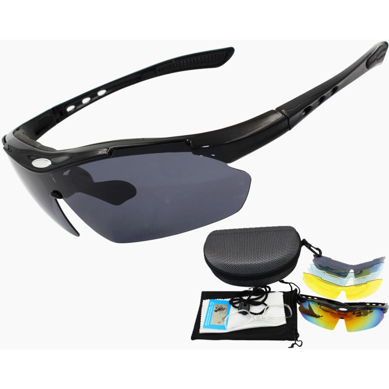 Lunettes de cyclisme polarisées 5 verres interchangeables Monture TR90 Lunettes de sport VTT pour hommes et femmes