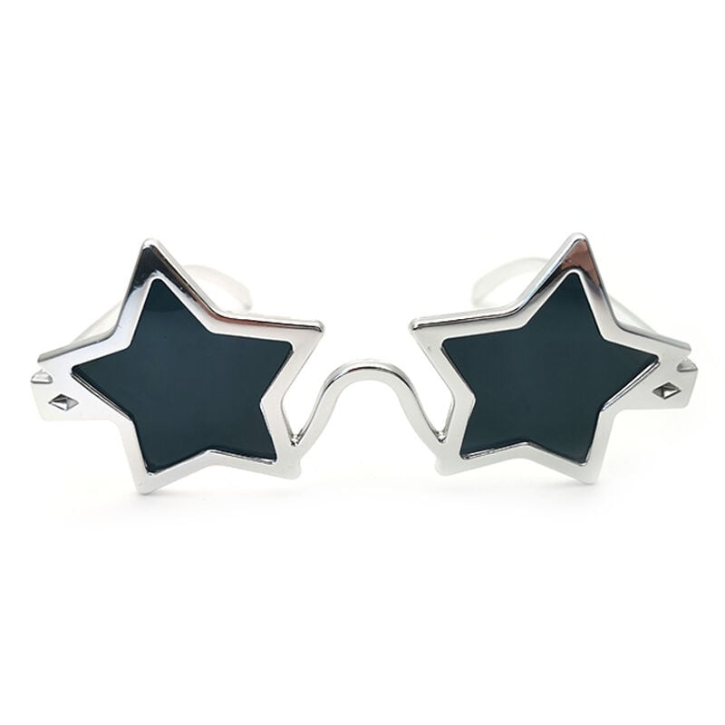 Lunettes de décoration créatives en forme d'étoile à cinq branches, accessoires photo de fête de bal de mode en or et en argent