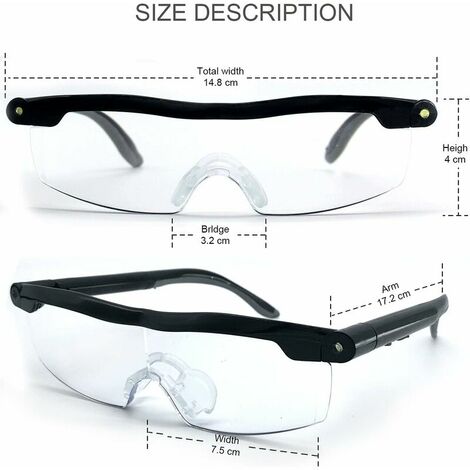 Lunettes de Lecture - Loupe de Vision puissante avec lumière LED, grossissement de 160%, pour Lecture,Tous Les Travaux de Précision,Réparations,Couture, Montres et Artisanat