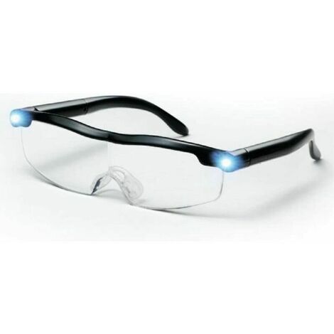 LUNETTES DE LECTURE - Loupes puissantes avec lumière LED Grossissement de 160% pour la lecture, tous les travaux de précision, les réparations, la couture, l'horlogerie et l'artisanat