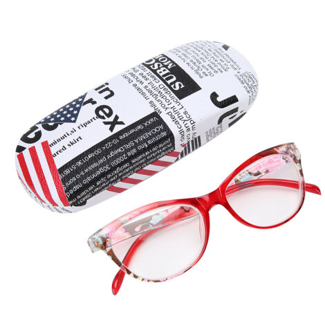Lunettes de lecture unisex légères avec verres transparents pour hommes et femmes (+250 Rouge)