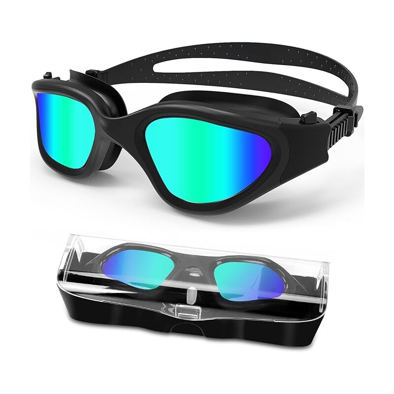 Lunettes de natation à verres polarisés, Lunettes natation Lunettes Plongée Lunettes Piscine Anti buée Anti UV Vision Nette pour Homme Femme Unisex