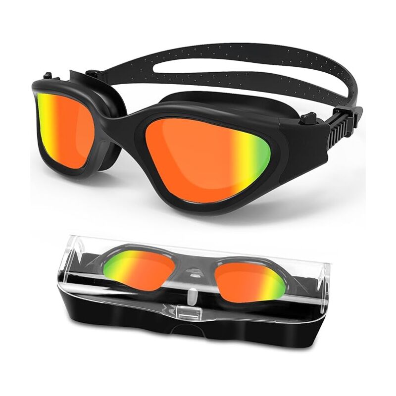 Lunettes de natation à verres polarisés, Lunettes natation Lunettes Plongée Lunettes Piscine Anti buée Anti UV Vision Nette pour Homme Femme Unisex