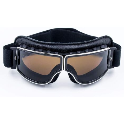 Lunettes de pilote de moto vintage, lunettes de conduite en cuir, Scoo
