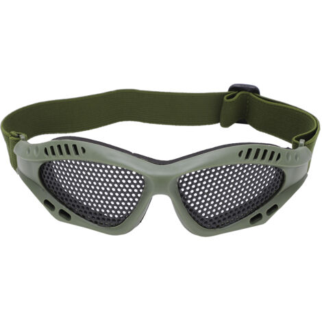 Lunettes de protection à mailles résistantes aux chocs pour tir, cyclisme et activités extérieures - Vert militaire