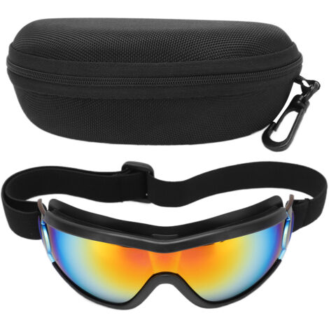 Lunettes de protection anti-éclaboussures UV pour enfants avec boîte de rangement - Cadre noir, verre gris